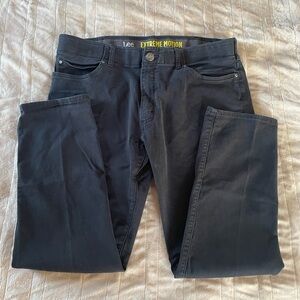 Mens Lee Performance Series Extreme Motion Straight Fit Tapered Leg Black 38/30